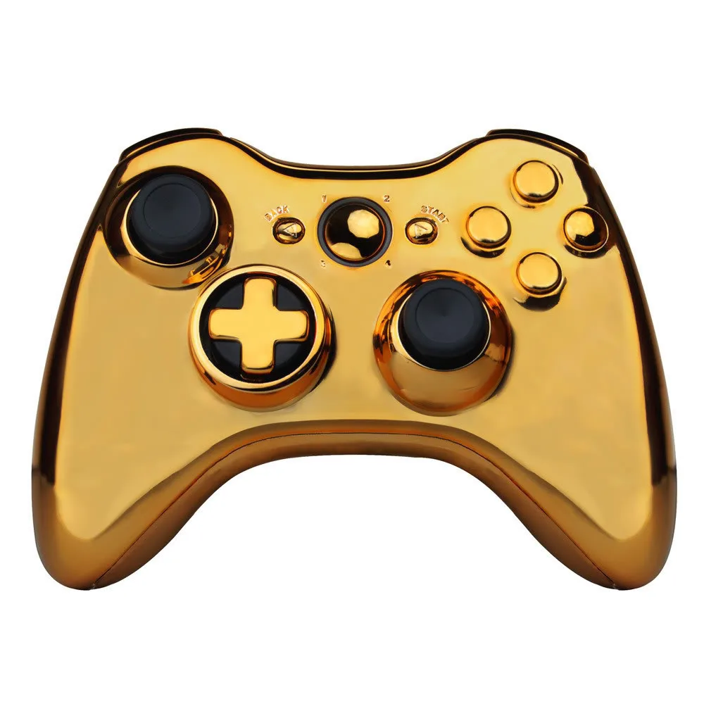 Gold Full Controller Shell Case Housing for Microsoft Xbox 360 Wireless