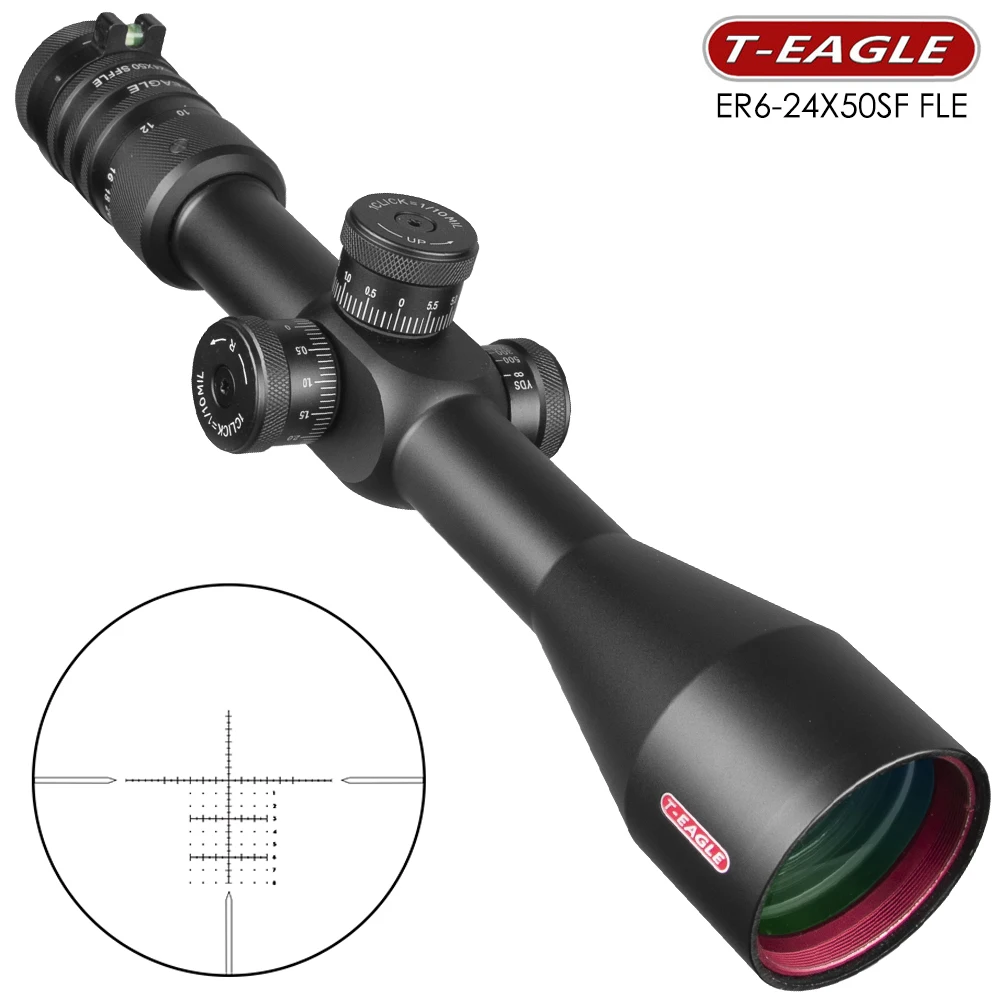 T-Eagle SFFLE 6-24x50 Riflescope охотничий оптический прицел уровень прицелы боковой фокусировки прицел снайперской винтовки дальние прицелы