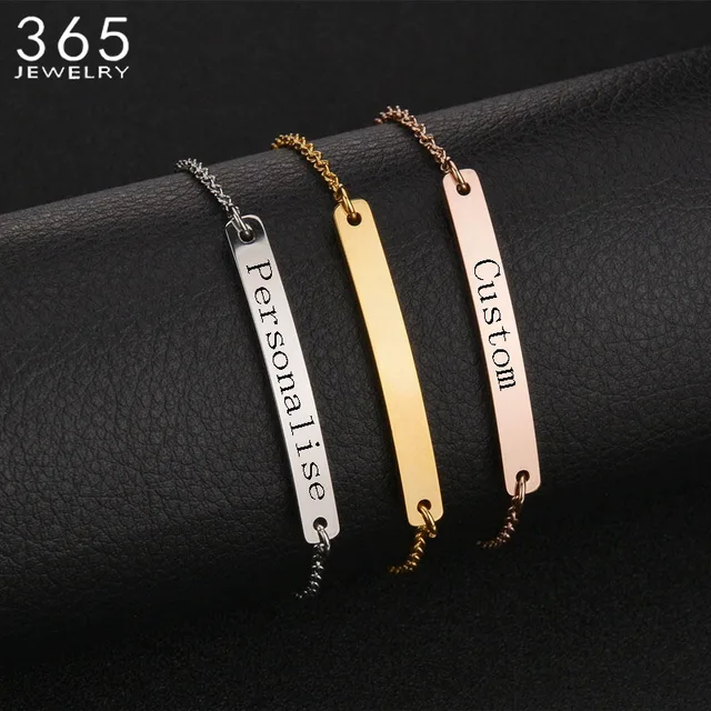 New Accessories Stainless Steel Bar Personalize Bracelet Bangles New Accessories Stainless Steel Bar Personalize Bracelet Bangles Custom Engrave Special Gift For Lover S