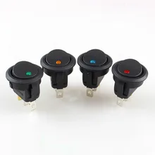 4pcs 12V LED Dot Light Car Boat Round Rocker ON OFF SPST Switch 4 Colors
