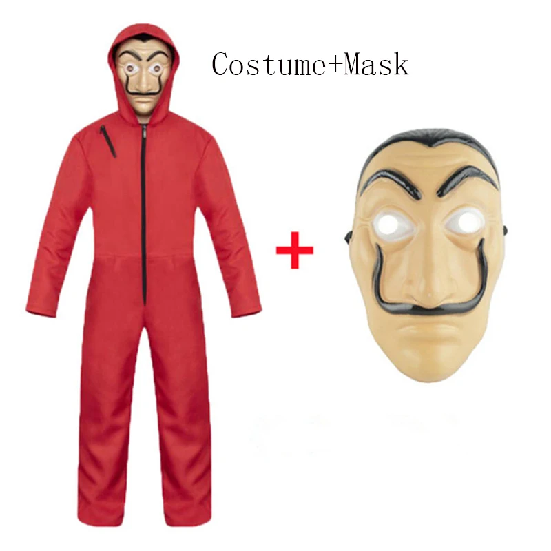 

Salvador Dali Movie Costume Money Heist The House of Paper La Casa De Papel Cosplay Halloween Party Costumes with Face Mask