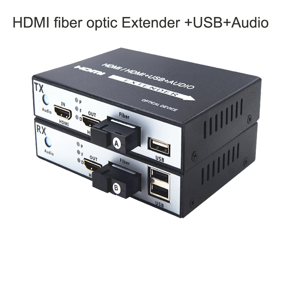 HDMI fiber optic extender with KVM-9
