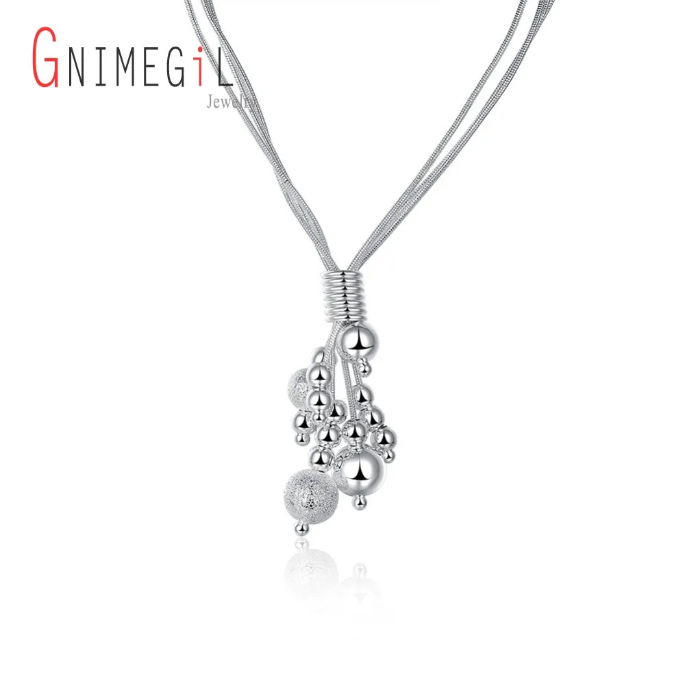 GNIMEGIL оптовая продажа модные 16 &quotцепочки в виде змеи ожерелье посеребренные бусы