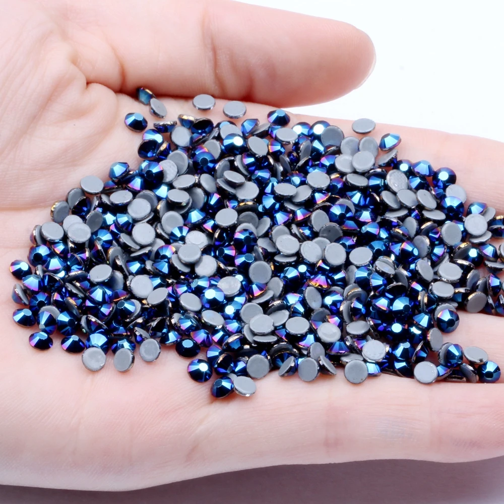 70 blue hematite Hotfix SS4 1,5 мм 1440 шт Плоские сзади горный хрусталь хрустальные стразы одежда свадебное платье одежда драгоценный камень для украшения из ткани - Цвет: 70 blue hematite