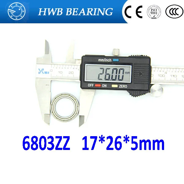 10pcs/lot 6803zz 61803ZZ 17x26x5mm 61803 2Z Metal Sealed Deep Groove