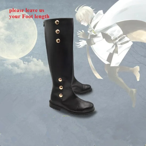shoes Горячая аниме Серафим конца косплей костюм Owari no Seraph Mikaela Hyakuya косплей костюм высокое качество парик Униформа полный комплект - Цвет: shoes
