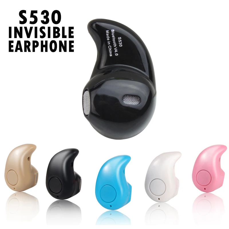 

Super Mini Stereo Invisible Bluetooth Earphone S530 In-Ear Wireless V4.0 Stealth Handfree Headset 5 Color For All Smart Phone