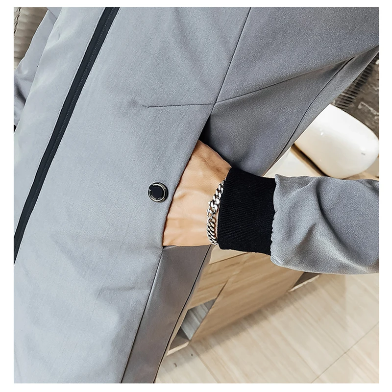 2019 Spring Dust Coat Men Fashion Trend issue Slim Fit Hooded Long Jacket Youth Overcoat 2019 Spring Dust Coat Men Fashion Trend issue Slim Fit Hooded Long Jacket Youth Overcoat