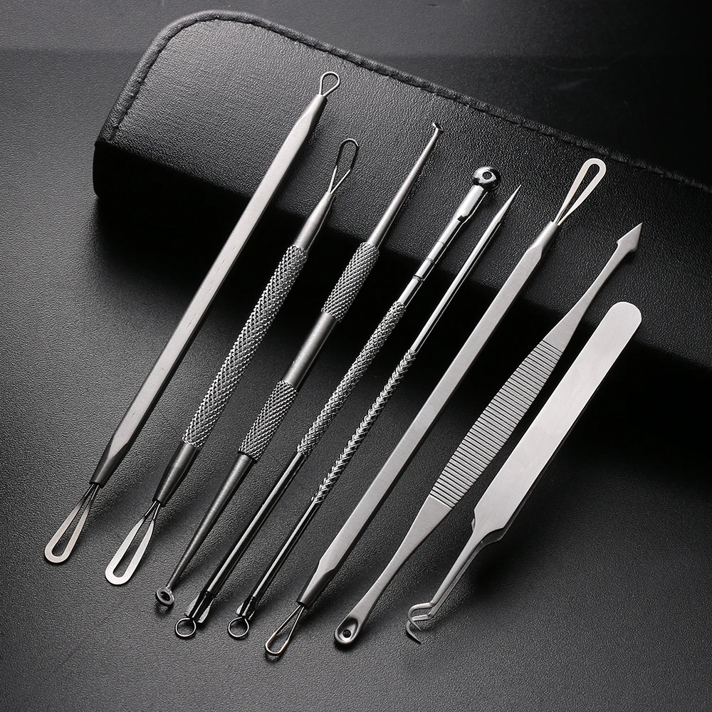 

4/8Pcs/Set Hot Sale Premium Blackhead Acne Comedone Pimple Blemish Extractor Remover Tool Blackhead Pimple Needles Skin Care Kit