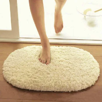 

Fluffy Ellipse Carpet Warm Sweet Floor Mat Long Hair Shaggy Soft Faux Fur Area Rug Bedroom Living Room Anti Slip Kids Oval Mat