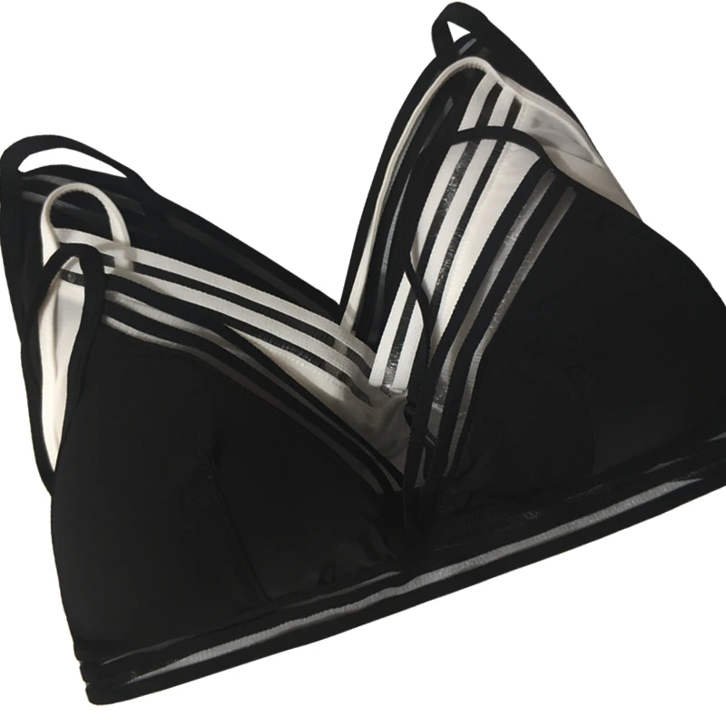

2019 Black Push Up Bralette Bra Sexy Transparent Bralette Padded Bra Seamless Brassiere Wire Free Lingerie Underwear Z0262
