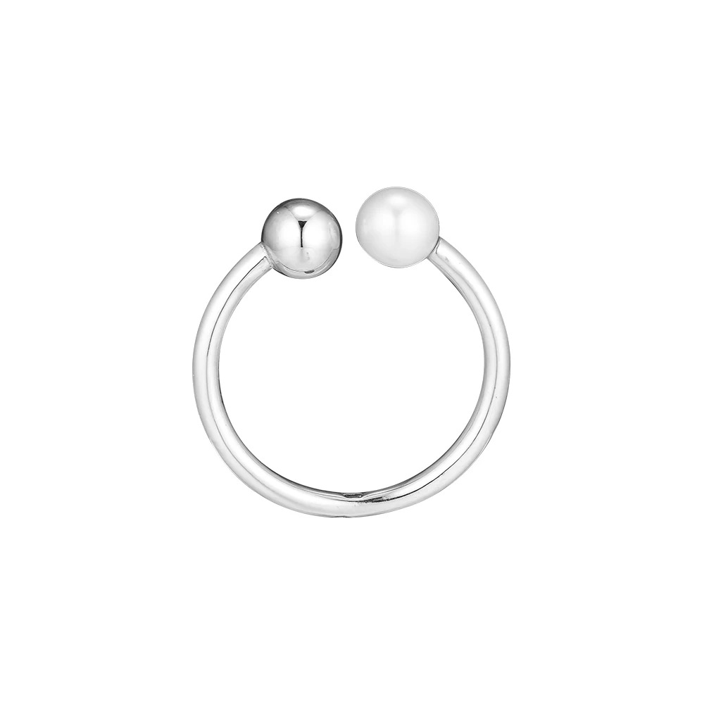 

Pandulaso Contemporary Pearl Ring Freshwater 925 Sterling-Silver-Rings DIY Fashion Feamle Rings European Jewelry For Women