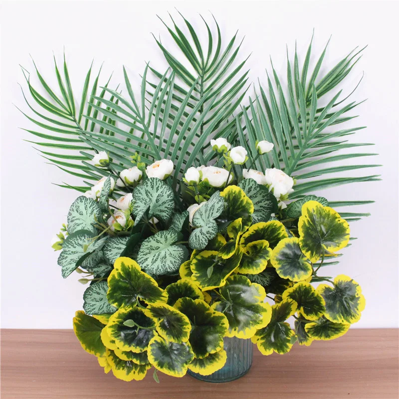 Flone Artificial Latex Small Flower Bouquet Fake Flowers 35cm Artificial Sea Otter Leaf Home Living Room Flower Art Decoration (1)