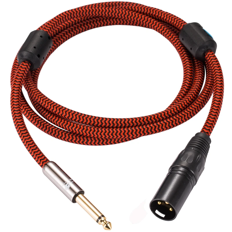 MONO TS Jack 1/4" 6.3 to XLR 3 Pin Audiophile Audio Cable for Amplifier