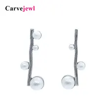 Carvejewl, серьги-гвоздики, палочка, хлопок, жемчуг, серьги-гвоздики для женщин, ювелирное изделие, полированное золото, серебро, покрытие, уникальный подарок для девочки, Новинка