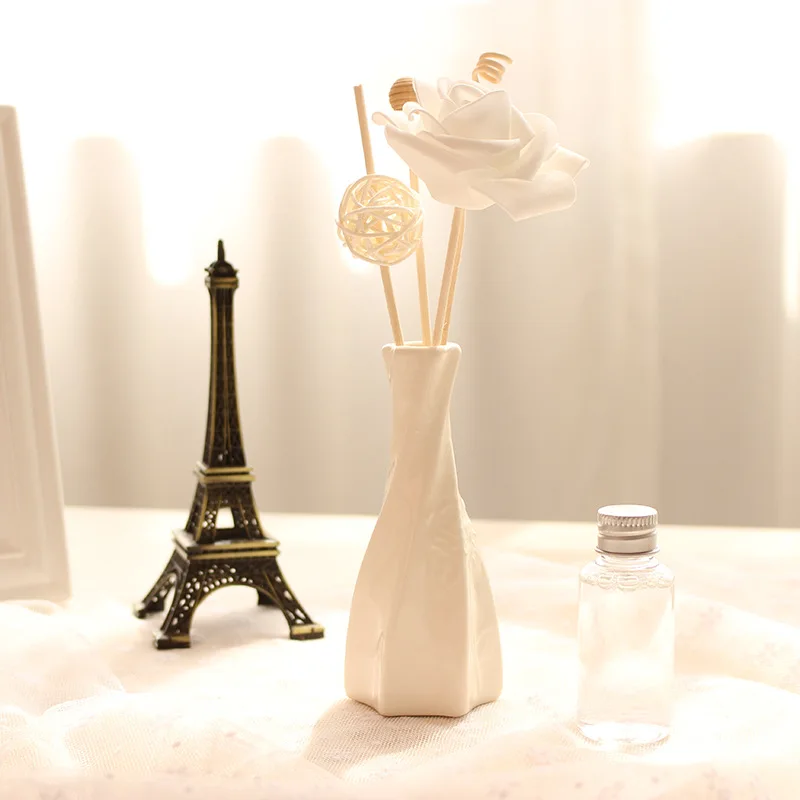 

50ML Perfume Reed Diffuser Ceramic Bottle Rattan Stick Cinnamon Aromatherapy Fragrances Aromatic Oils Sets Flavoring Car J028-05
