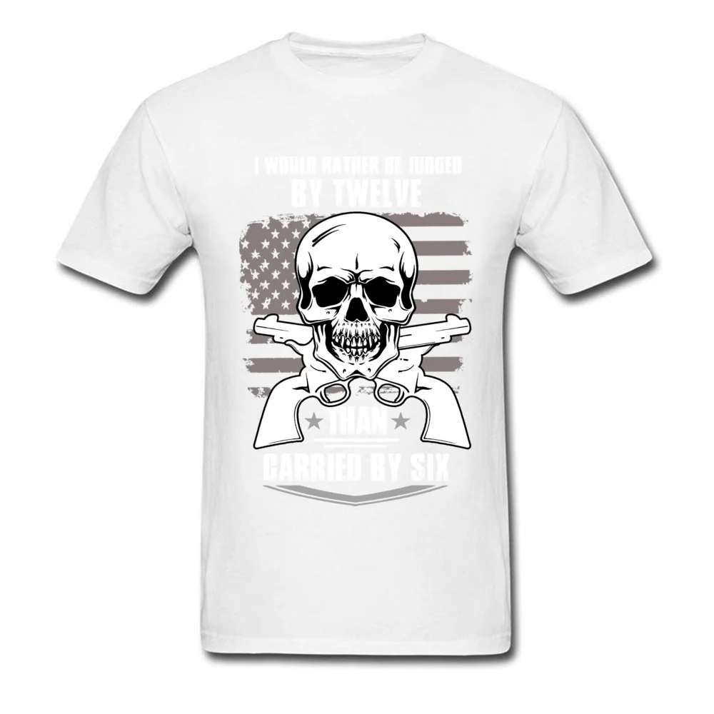 GUNS AND SKULL Tops T Shirt 2018 Hot Sale Crewneck Printed On Short Sleeve Pure Cotton Boy T Shirts Camisa Tee-Shirts GUNS AND SKULL white