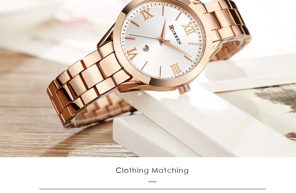 CURREN 9007 женские роскошные брендовые золотые часы со стальным браслетом цифровые часы подарочные часы