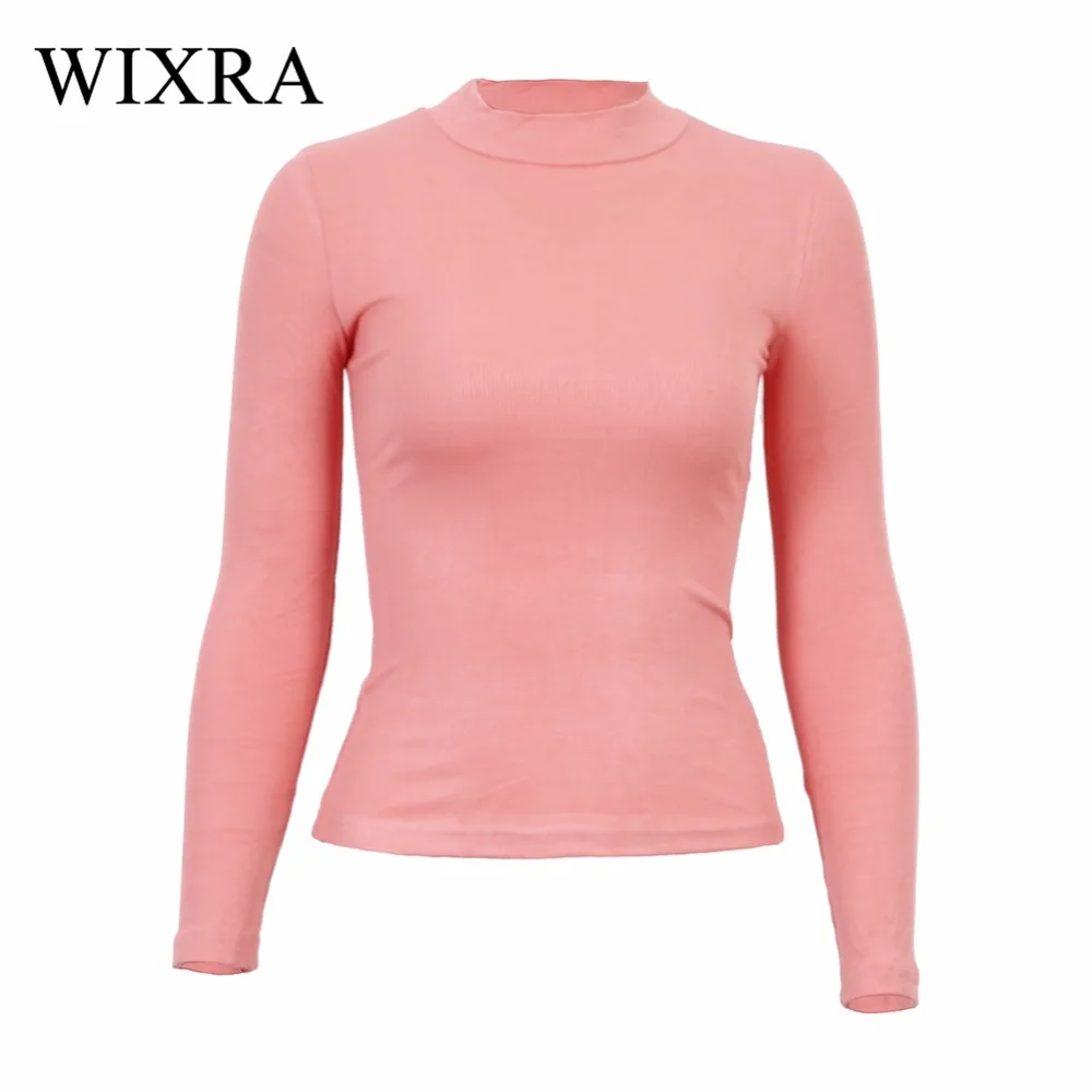 Женская Повседневная футболка с высоким воротником и длинным рукавом|long sleeve t-shirt