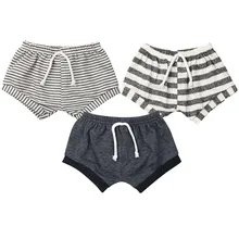 Лидер продаж; Летние повседневные хлопковые шорты в полоску для маленьких мальчиков и девочек; трусы