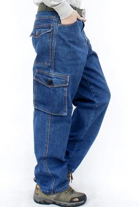 Мужские джинсы, Мужские штаны, синие прямые хлопковые мужские джинсы, брендовые джинсы с карманами, Комбинезоны