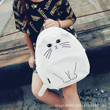 

by dhl or ems 50pcs Lovely Cat Printing Backpack Women Canvas Backpack School Bags For Teenagers Ladies Casual Cute Bookbags
