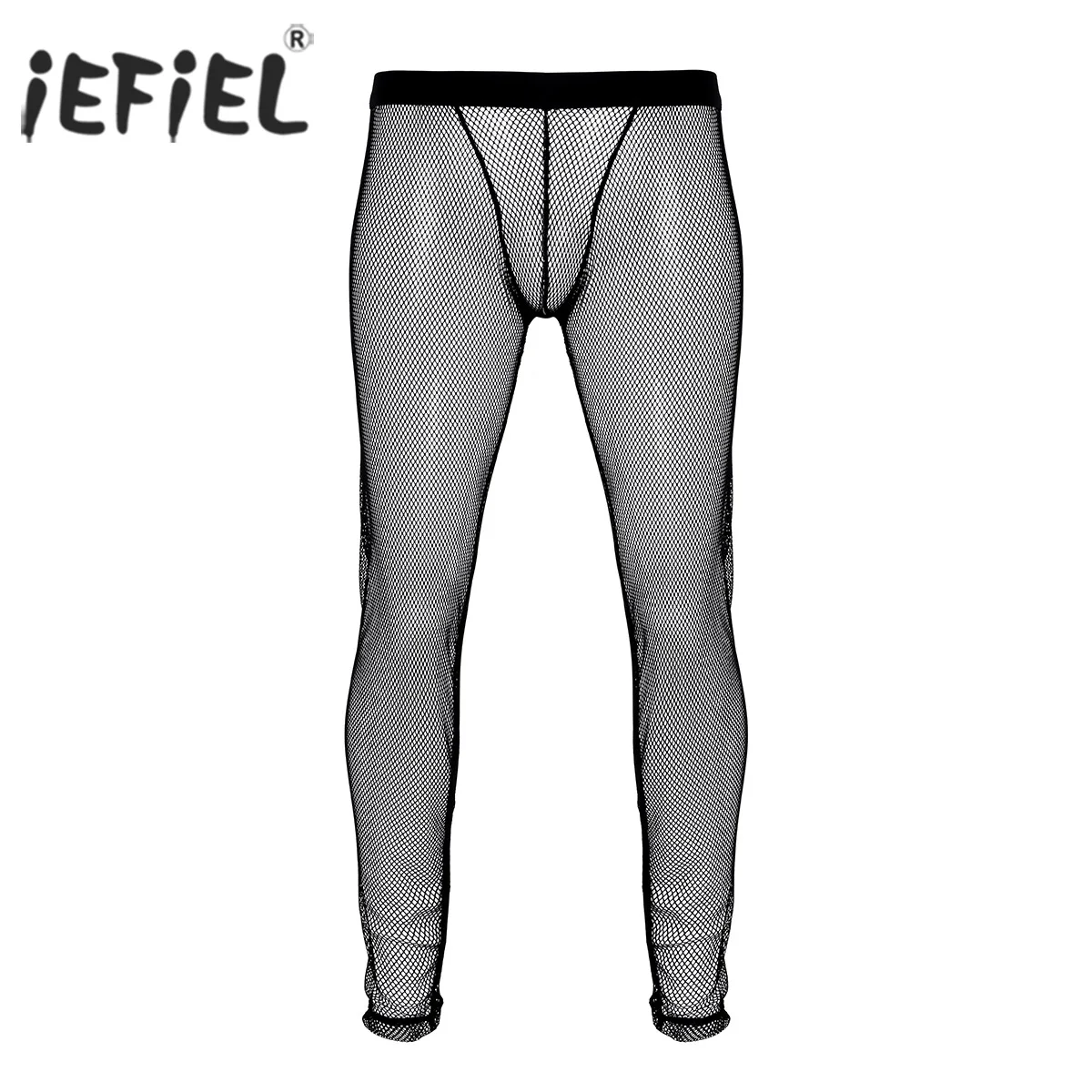 

Mens Exotic Sexy Pants See Through Fishnet Sheer Lounge Pants Hollow Out Lingerie Night Long Trousers Gym Classic Leggings