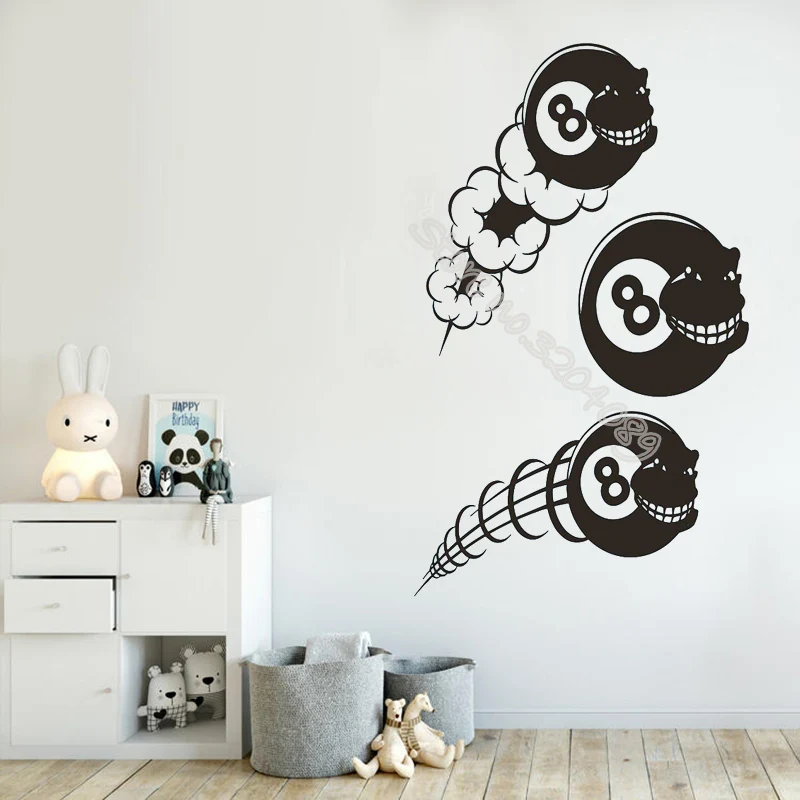 

Billiards Pool Eight Number Game Wall Sticker Vinyl Cute cartoon design Pattern Decor Children's room Decals Art Mural EB381