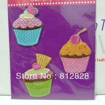 

5sets 3pcs/Sets Cupcakes Iron On Patches Appliques
