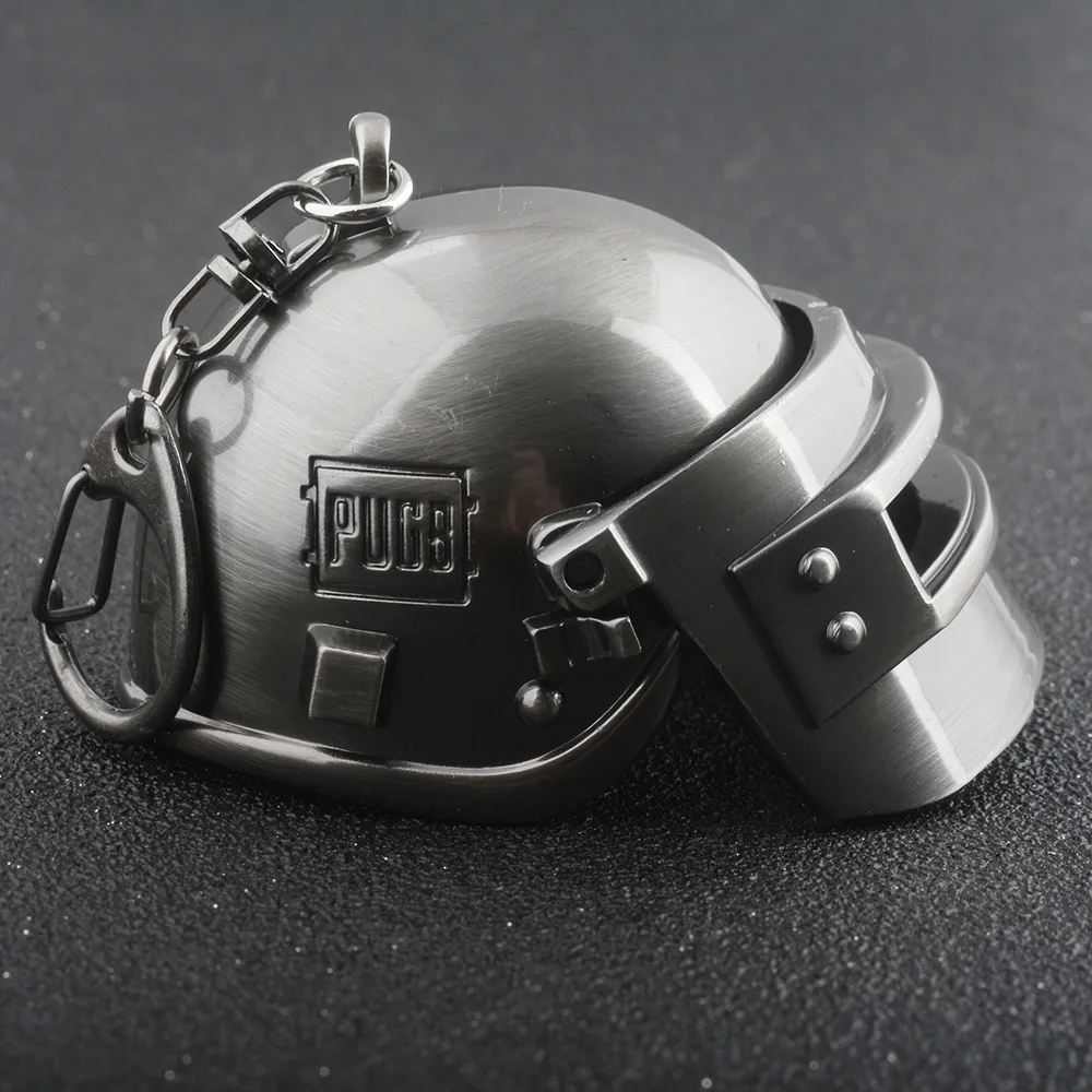  Game Playerunknown Battlegrounds PUBG 3D Keychain Zinc Alloy Lv3 Helmet Armor Model Keyring Key Cha