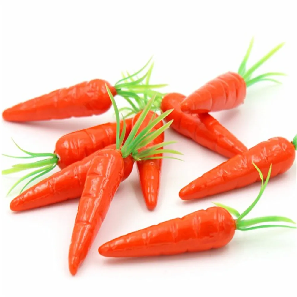 Cheap 30pcs 7cm carrot Mini Artificial Fake Foam Fruits and Vegetables