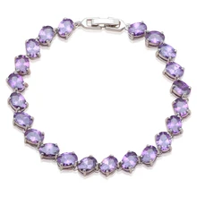 Изящные браслеты кристалл Дамский стиль белый золотой тон сиреневый Циркон заводская цена модные юбилейные украшения TB849A