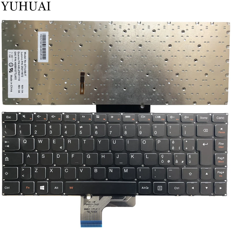 

NEW Italian keyboard FOR LENOVO ideapad U430 U430P U330 U330P U330T IT Laptop keyboard with backlit no frame