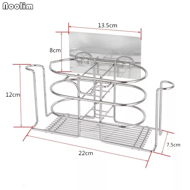 NOOLIM настенная подставка для зубных щеток настенный творческий для ванной комнаты, настенный Нержавеющая сталь держатель стаканов Электрический Зубная щётка стеллаж для выставки товаров