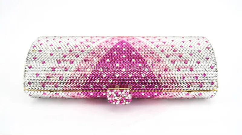 LaiSC красивый кристалл аппликация длинной формы свадебные клатчи сумки полный кристалл розовый вечерние сумочки DIY вечерняя сумочка SC317