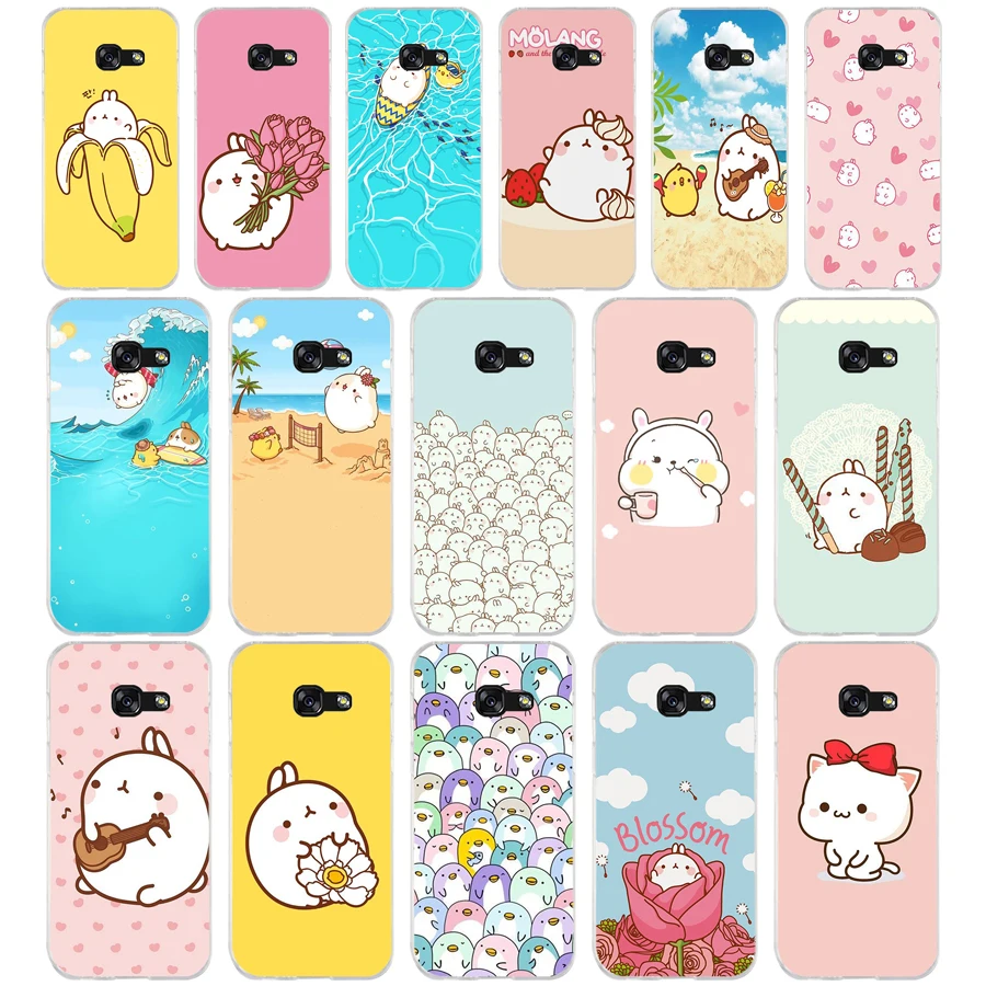 

Kawaii Molang Cartoon Anime dog cat TPU Soft Silicone Case For Samsung Galaxy A3 A5 2016 2017 A6 A8 A7 2018 Cover Capa Capinha