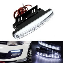 2PCS Xenon White LED Car Auto DRL Parking Driving Daytime Running Lamp Fog Light Head Lamp 8 LED DRL Daylight Kit Super White