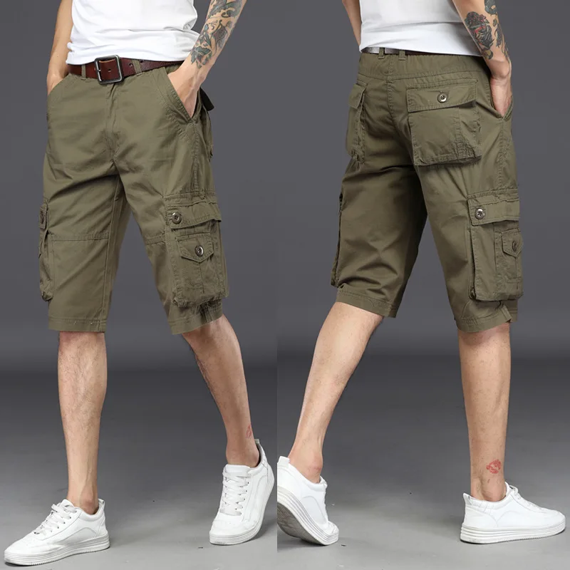 Summer Men's Baggy Casual Shorts Loose Knee Length Trousers Waistline ...