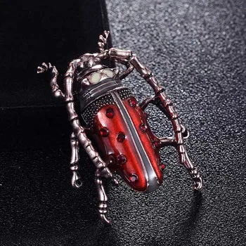 

12pcs/lot sale Red Enamel Insect Brooches jewelry Women's Statement punk scarf pins Fashion Hats Accessory Bags Bijoux Broches