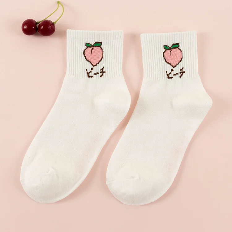 HSS Брендовые женские хлопковые носки с героями мультфильмов фруктовый банан Скейтборд носки хипстерские модные носки для отдыха с фабрики - Цвет: Peach