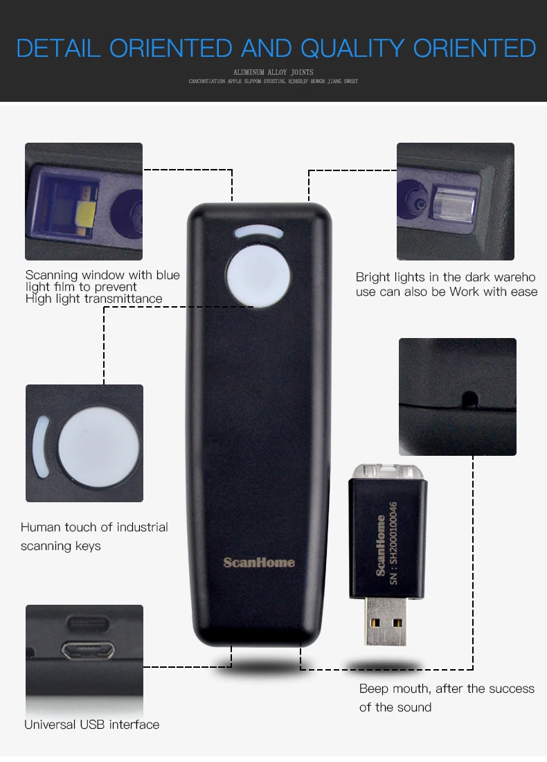 ScanHome-SH2000 изображение 2D беспроводной сканер Экспресс-сканер WeChat сканер кода оплаты пистолет супермаркет сканер для бар-кодов