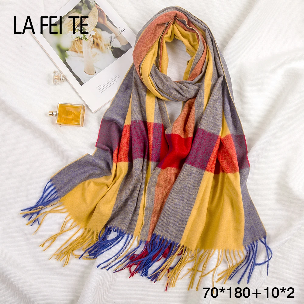 Кашемировый шарф для женщин Sjaals Voor Dames шарф шерстяной платок хиджаб бандана пончо Mujer Женский кашемировый шарф для дам - Цвет: 19D301-1