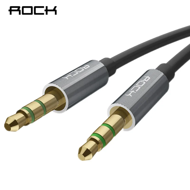 

ROCK 1M Aux Cable 3.5mm to 3.5 mm Male to Jack Auto Car Audio Gold Plated Plug line For Car Phone Speaker
