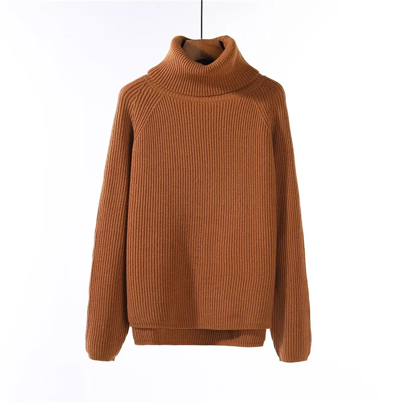 

Autumn and winter new high collar solid color short short long loose sweater raglan sleeves thick section hooded lazy shirt