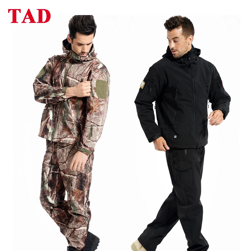 TAD Softshell Sharkskin Suits Jacket +Pants Hiking Waterproof