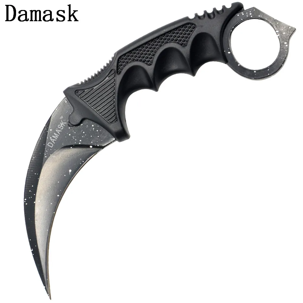 

Damask Outdoor Karambit CSGO Counter Strkie Knife Sharp Stainless Steel Outdoor Knife Professional Hunting Tools dropshipping