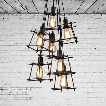 

American Country Vintage Pendant Lights Fixture Nordic Industrial Droplight Home Indoor Restaurant Cafes Pub Bar Club Lighting