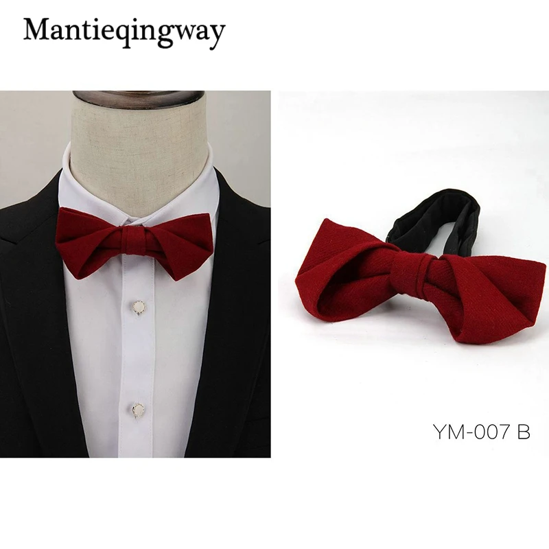 Mantieqingway Мода Бизнес бабочкой для мужские галстуки плед печатных полиэстер+ шерстяной костюм свадебное Боути Мужской узкие галстуки