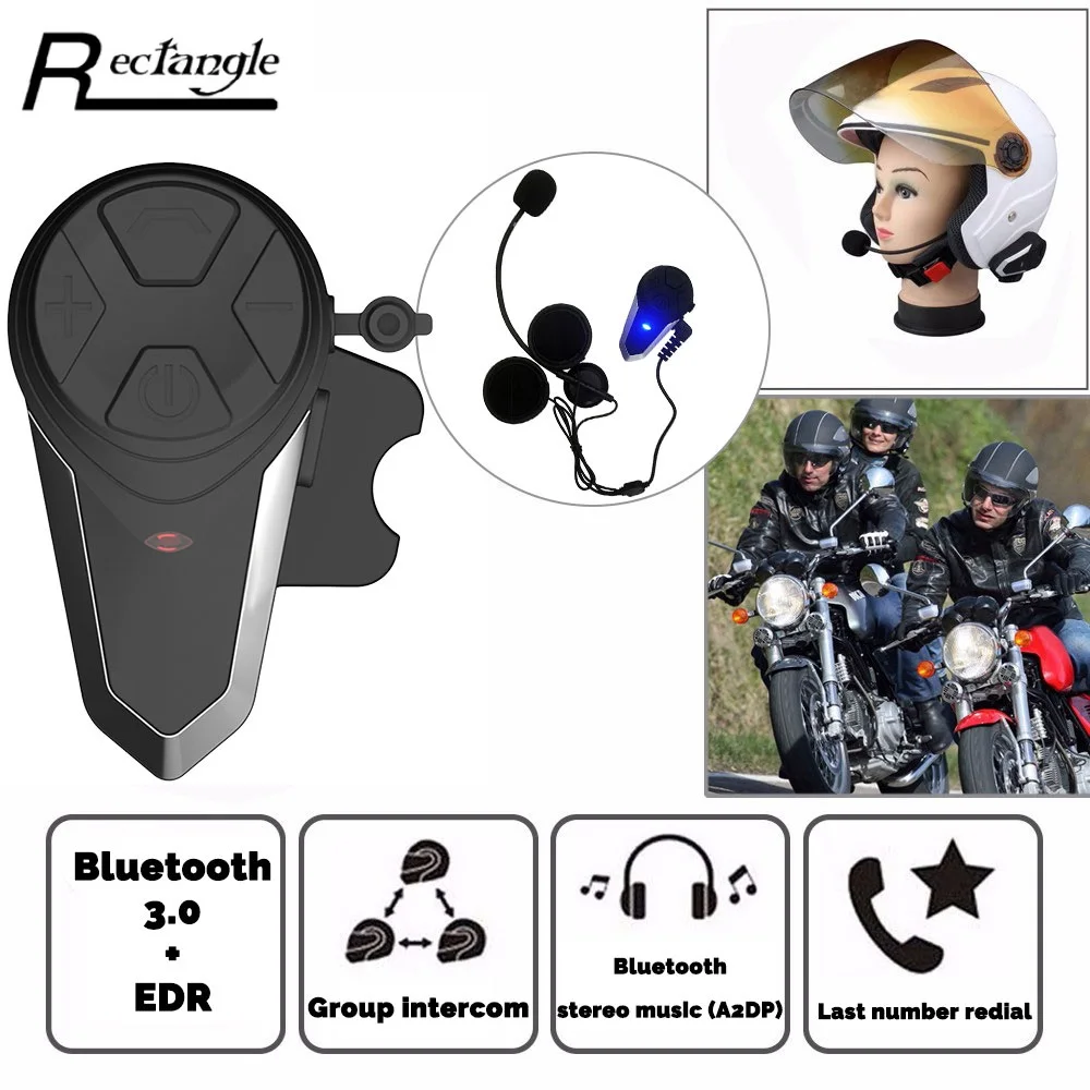 2PCS BT S3 1000m Motorcycle Helmet Bluetooth Headset 1000m