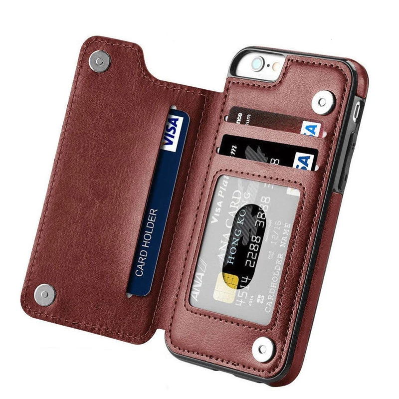 

Phone Wallet iPhone X XS XR Case For iPhone 6 7 8 Plus Cover Luxury Flip PU Leather Money Bags Handbag Cardholder Clutch Bag Men